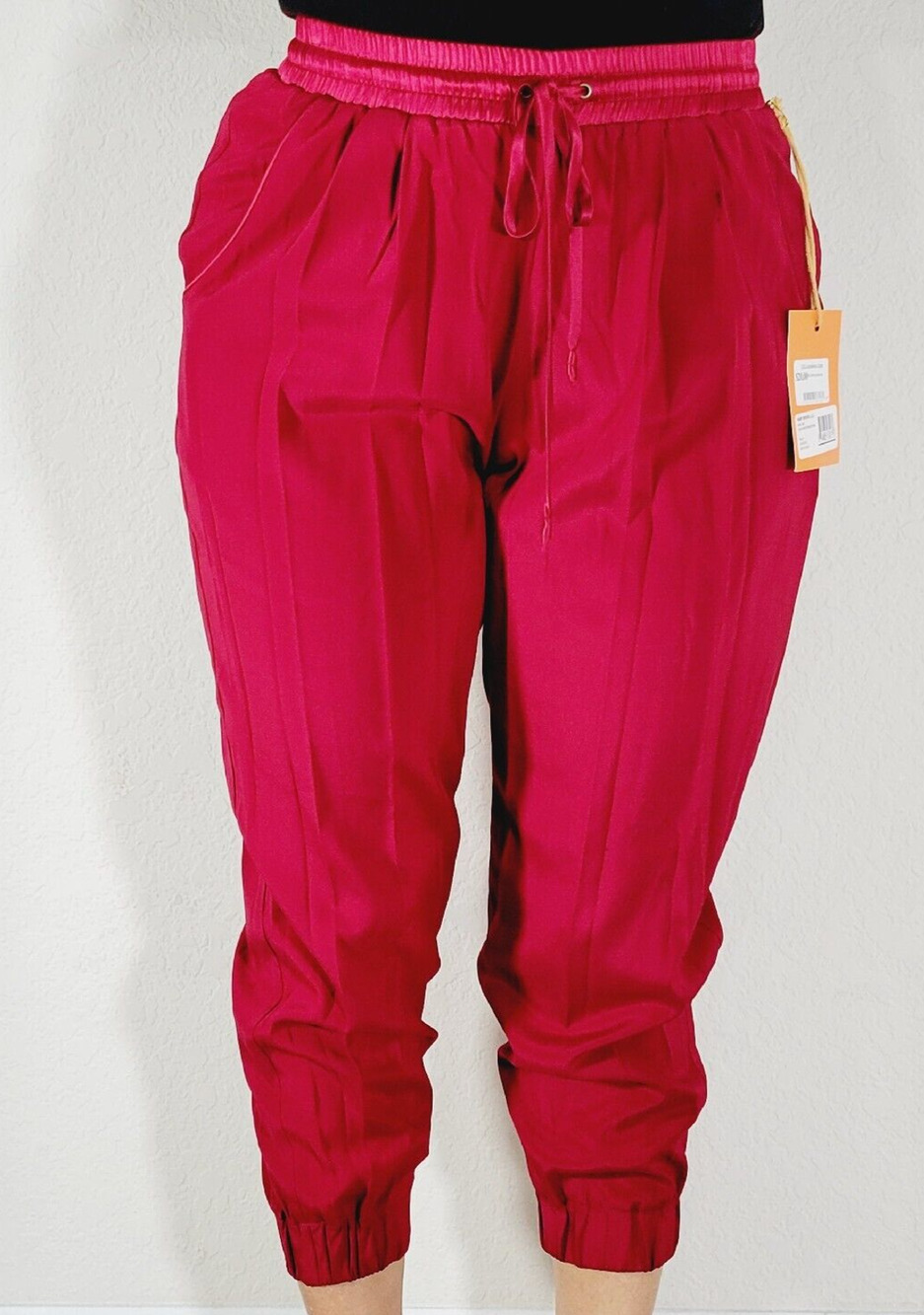 Ramy Brook Crop Jogger Pants Women's Chili XS Drawstring New